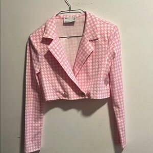 Pink Houndstooth Women's Jacket